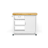 Baxton Studio RT185-OCC Denver Modern Kitchen Cart in White